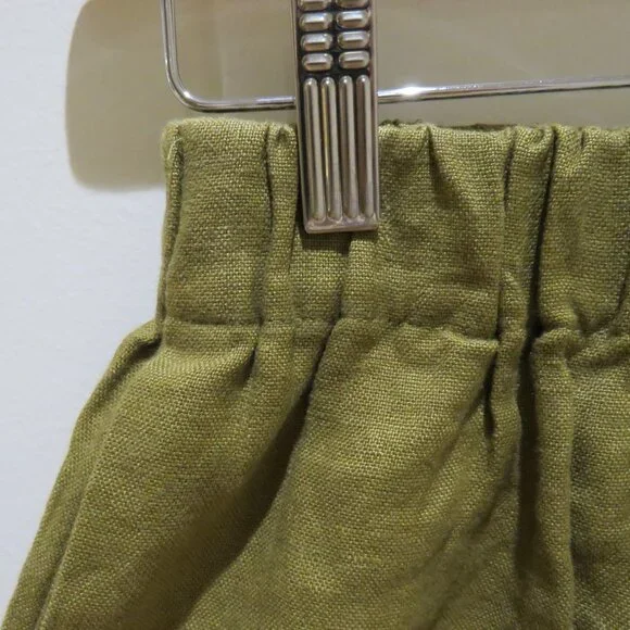 NICOLE PURDY The Classic Short in Khaki Brown Linen Boho Minimalist - Size XS
